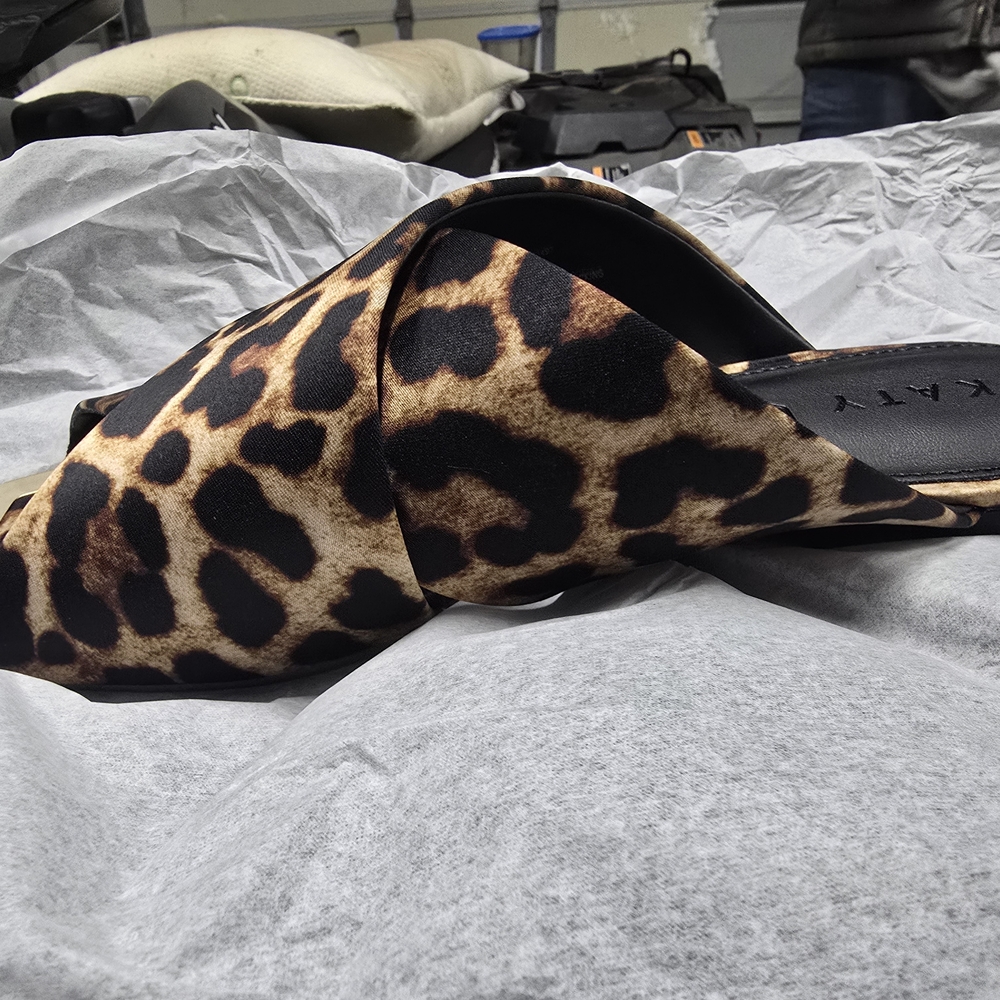 KATY PERRY Checked In Slide Leopard Print Satinsz 9 NIB‎ - Picture 3 of 5